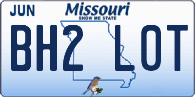 MO license plate BH2L0T