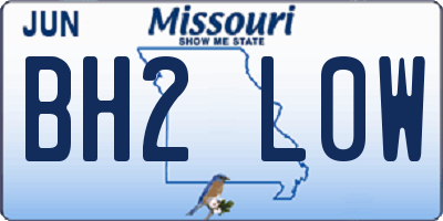 MO license plate BH2L0W