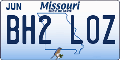 MO license plate BH2L0Z