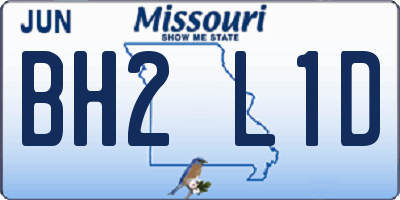 MO license plate BH2L1D