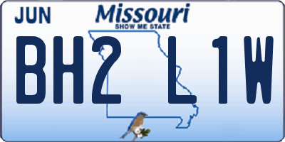 MO license plate BH2L1W