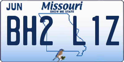 MO license plate BH2L1Z