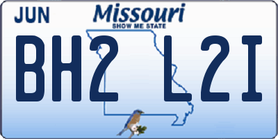 MO license plate BH2L2I
