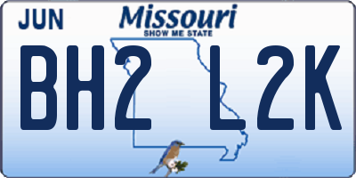 MO license plate BH2L2K