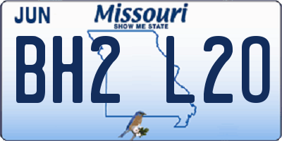 MO license plate BH2L2O