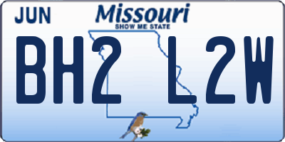 MO license plate BH2L2W