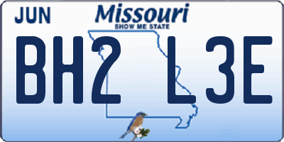 MO license plate BH2L3E