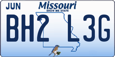 MO license plate BH2L3G