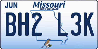 MO license plate BH2L3K