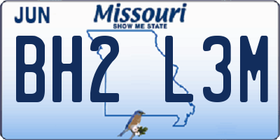 MO license plate BH2L3M