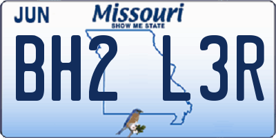 MO license plate BH2L3R