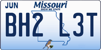 MO license plate BH2L3T
