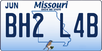 MO license plate BH2L4B