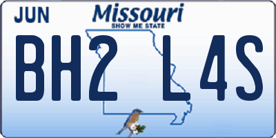 MO license plate BH2L4S