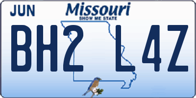 MO license plate BH2L4Z