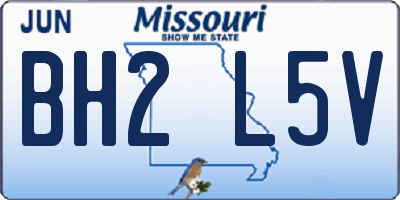 MO license plate BH2L5V