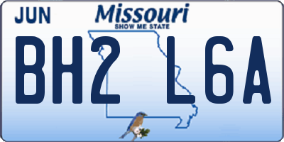 MO license plate BH2L6A