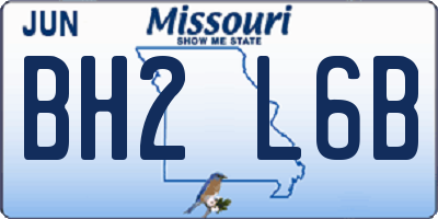 MO license plate BH2L6B