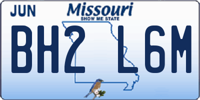 MO license plate BH2L6M
