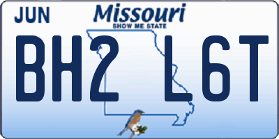 MO license plate BH2L6T