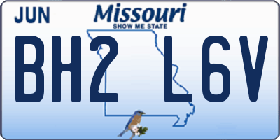 MO license plate BH2L6V