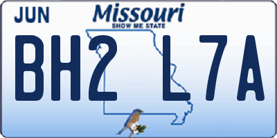 MO license plate BH2L7A