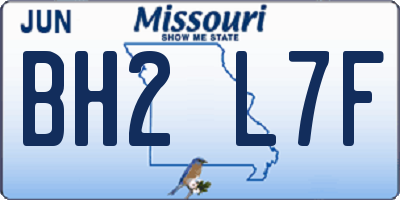MO license plate BH2L7F