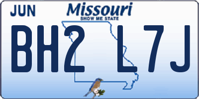 MO license plate BH2L7J