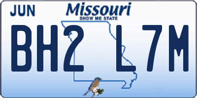 MO license plate BH2L7M