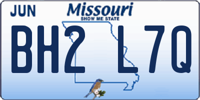 MO license plate BH2L7Q
