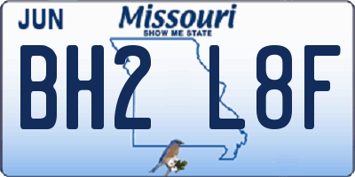 MO license plate BH2L8F