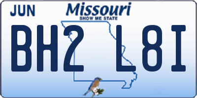 MO license plate BH2L8I