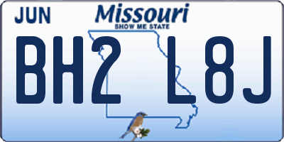 MO license plate BH2L8J