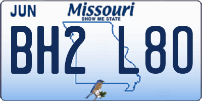 MO license plate BH2L8O