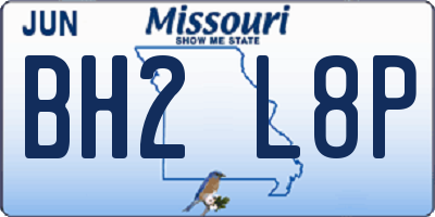 MO license plate BH2L8P
