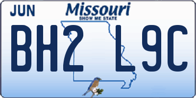MO license plate BH2L9C