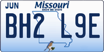 MO license plate BH2L9E