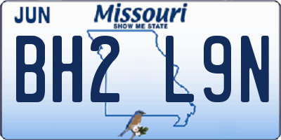 MO license plate BH2L9N