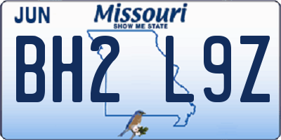 MO license plate BH2L9Z