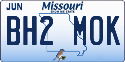MO license plate BH2M0K