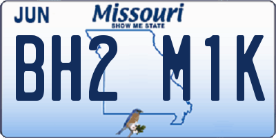 MO license plate BH2M1K
