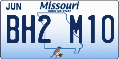 MO license plate BH2M1O