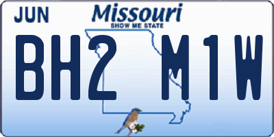 MO license plate BH2M1W