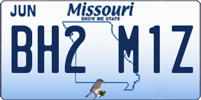 MO license plate BH2M1Z