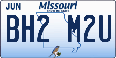 MO license plate BH2M2U