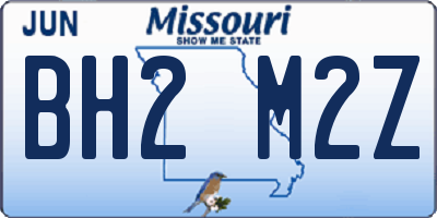 MO license plate BH2M2Z