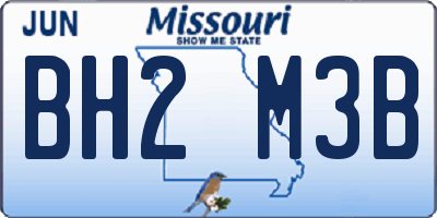 MO license plate BH2M3B