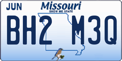MO license plate BH2M3Q