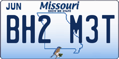 MO license plate BH2M3T