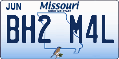 MO license plate BH2M4L